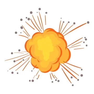 Splash explosion icon, cartoon style Illustrazione stock