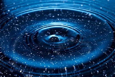 Splash - a falling drop of water in a macro photography shot Stock Photos