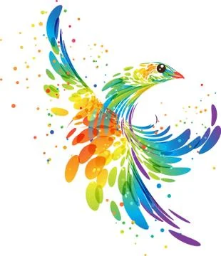 Splash fantasy bird Stock Illustration