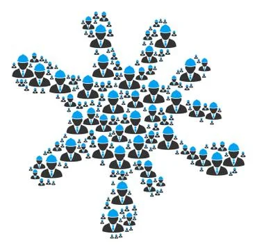 Splash Figure of Engineer Icons Stock Illustration