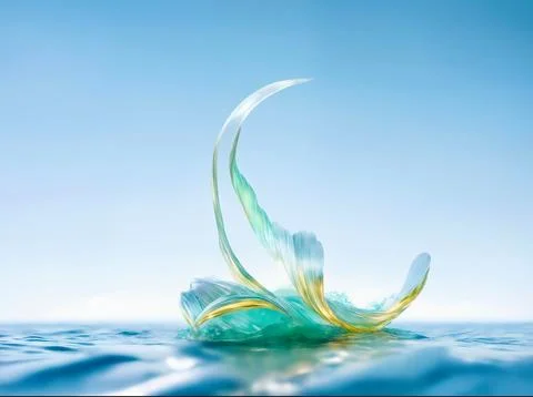 Splash fluid 3d illustration, 3d rendering Stock Illustration