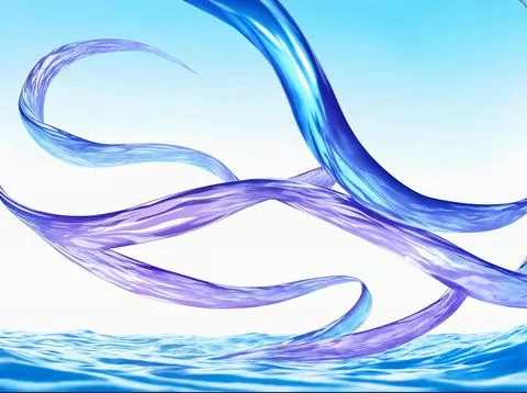Splash fluid 3d illustration, 3d rendering Stock Illustration