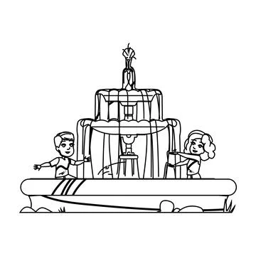 Splash fountain kid vector Stock Illustration