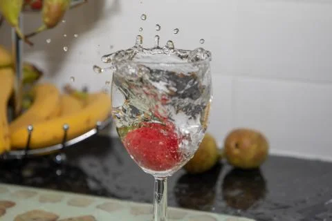 Splash In A Glass 스톡 사진