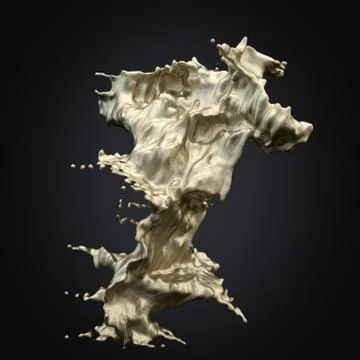 Splash gold 3d Stock Illustration