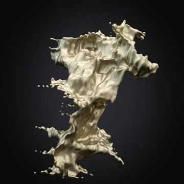 Splash gold 3d Stock Illustration