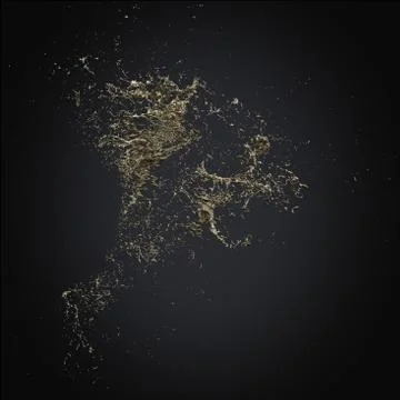 Splash gold 3d rendering background Stock Illustration