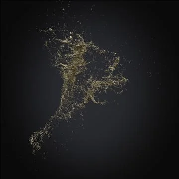 Splash gold 3d rendering background Stock Illustration