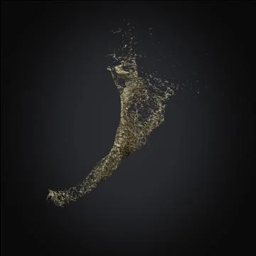 Splash gold 3d rendering background Stock Illustration