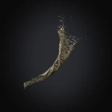 Splash gold 3d rendering background Stock Illustration