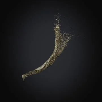 Splash gold 3d rendering background Stock Illustration