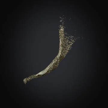 Splash gold 3d rendering background Stock Illustration