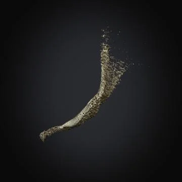 Splash gold 3d rendering background Stock Illustration