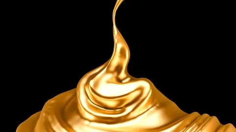 Splash gold black background. 3d illustration, 3d rendering. Illustrazione stock