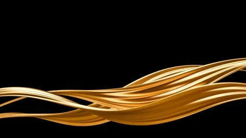 Splash gold black background. 3d illustration, 3d rendering. Stockillustratie