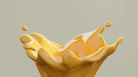 Splash Iced latte coffee, 3D rendering Stock Illustration