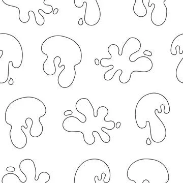 Splash ink blot. Seamless pattern. Coloring Page. Stock Illustration