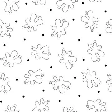 Splash ink blot. Seamless pattern. Coloring Page. Illustrazione stock