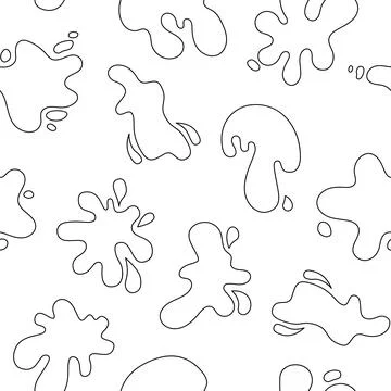 Splash ink blot. Seamless pattern. Coloring Page. Illustrazione stock