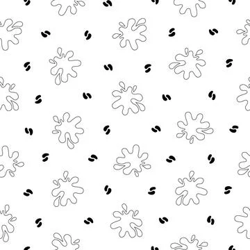 Splash ink blot. Seamless pattern. Coloring Page. Stock Illustration