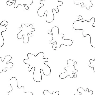 Splash ink blot. Seamless pattern. Coloring Page. Stock Illustration