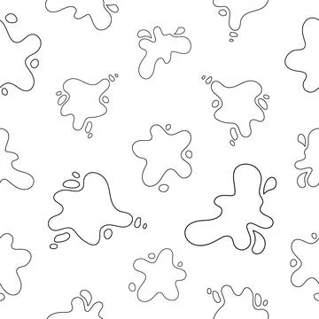 Splash ink blot. Seamless pattern. Coloring Page. Illustrazione stock