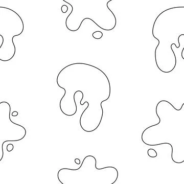 Splash ink blot. Seamless pattern. Coloring Page. Illustrazione stock