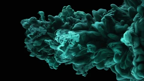 Splash of ink in water shimmers in different colors, looped animation. Stock Footage 163677040