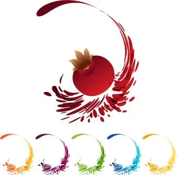 Splash juice, flowing element set Stock Illustration