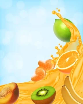 Splash of juice Stock Illustration