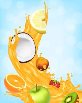 Splash of juice Stock Illustration