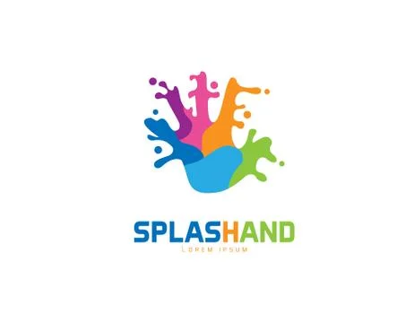 Splash kid logo Stockillustratie