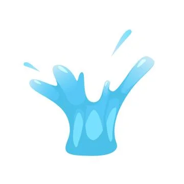 Splash of liquid, water, splutter. For illustrations, animation, cartoon style Stock Illustration