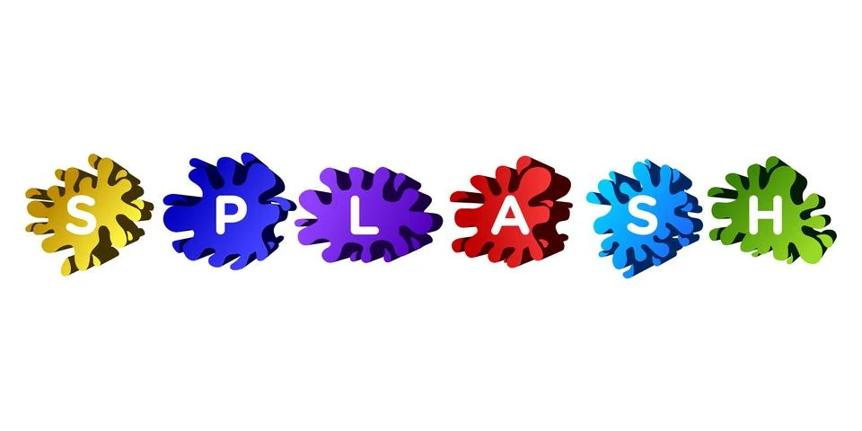 Splash logo design with 3d effect Illustrazione stock