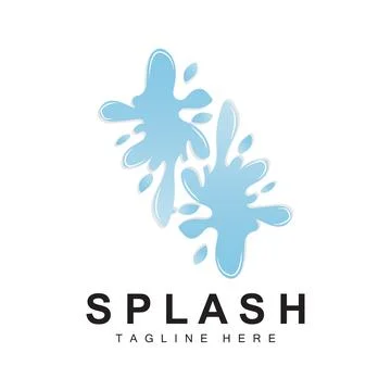 Splash Logo, Water Wave Icon, Bubble Vector, Water Logo Art, Template Illus.. Stock Illustration
