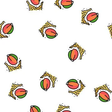 Splash mango juice vector seamless pattern Stock Illustration