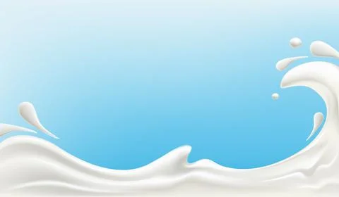 Splash milk background. Splash of white liquid for the design of advertising  Stock Illustration