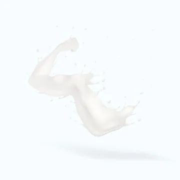 Splash Of Milk In Form Of Strong Arm Concept Stockillustratie