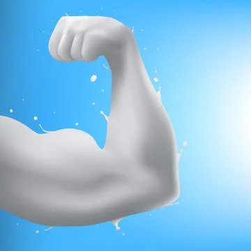 Splash Of Milk In Form Of Strong Arm Concept Stockillustratie