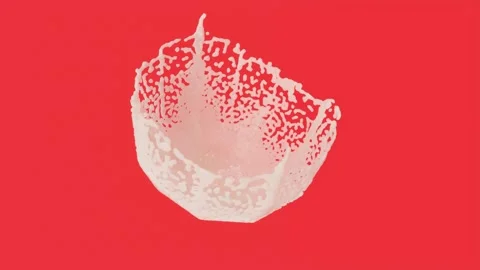 Splash milk on red bg able to loop endless Stock Footage 337904534