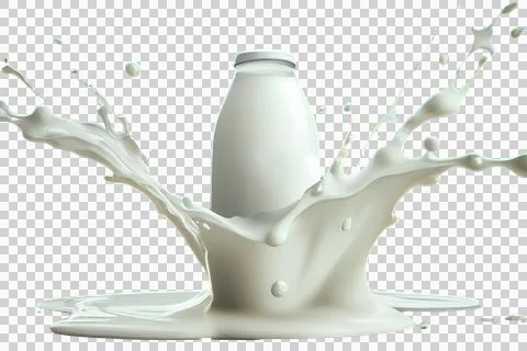 Splash of milk shake isolated in a bootle on a transparent background.splash Stock Illustration