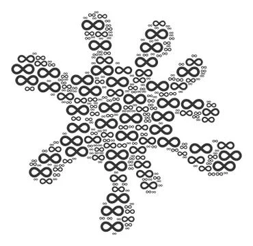 Splash Mosaic of Infinity Icons Stock Illustration
