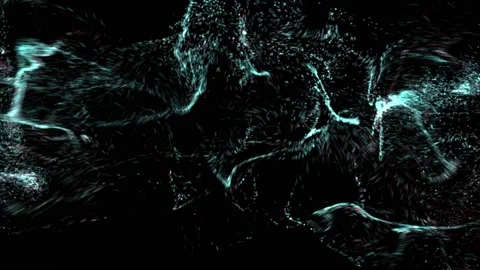 Splash of multi-colored flying particles on a black background Stock Footage 203842352