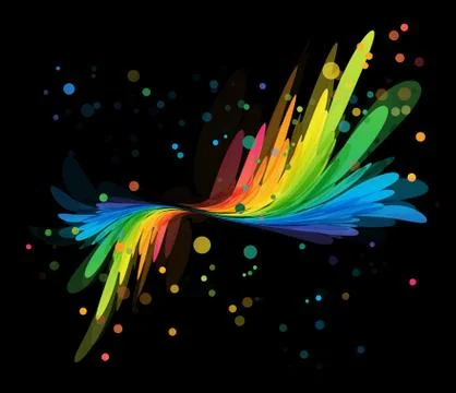 Splash multicolored element on black Stock Illustration