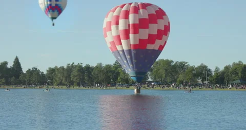 Splash N Dash USA Hot Air Balloon CO Springs Stock Footage 303516997