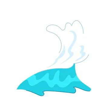 Splash ocean waves cartoon vector illustration Stock Illustration