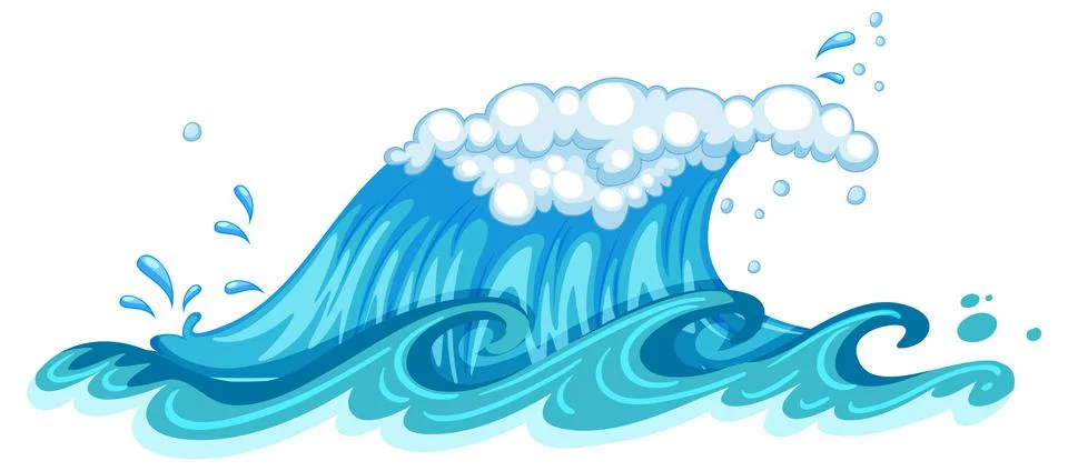 Splash ocean waves isolated Stock Illustration