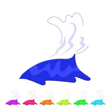 Splash ocean waves vector cartoon graphic Stock Illustration