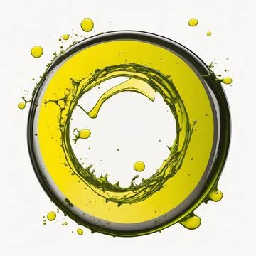 Splash of olive or engine oil arranged in a circle isolated on transparent .. Stock Photos