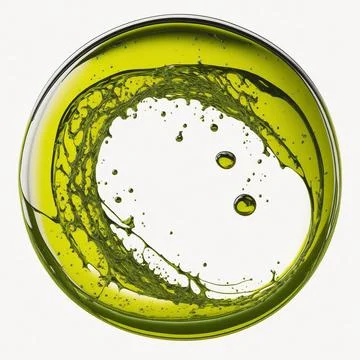 Splash of olive or engine oil arranged in a circle isolated on transparent .. Stock Photos
